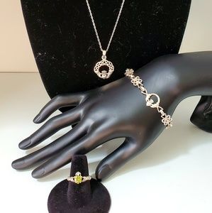 STERLING SILVER IRISH CELTIC CLADDAGH TRIO